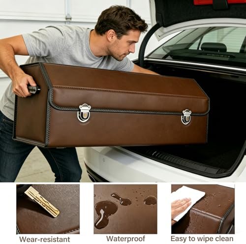 Car Trunk Organizer Leather Storage Box - Image 7