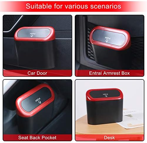 Accmor Car Trash Can with Lid, 2 Packs Mini Vehicle Trash Bin Car Dustbin - Image 6