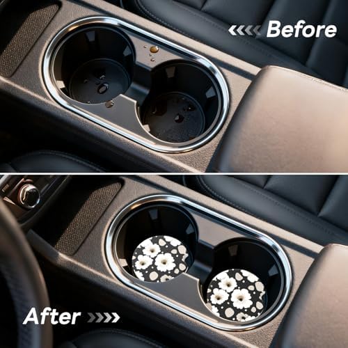2 Pack Ceramic Car Coasters for Cup Holder, 2.56 in Anti Slip Absorbent Coaster - Image 5