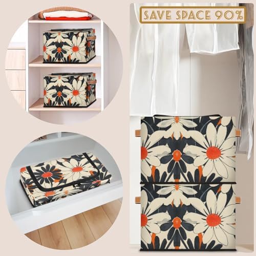 Orange Flowers Storage Bins - Image 7