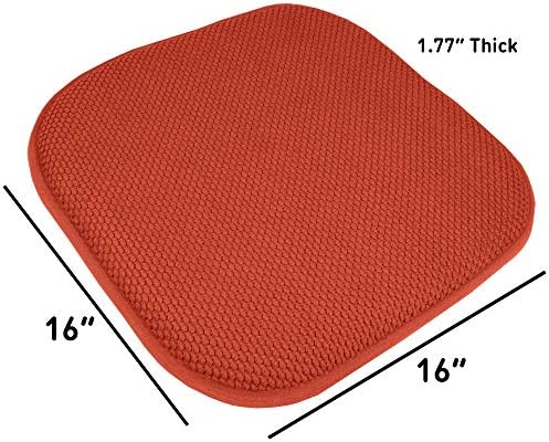 Sweet Home Collection Chair Cushion Memory Foam Pads Honeycomb Pattern Slip Non - Image 4