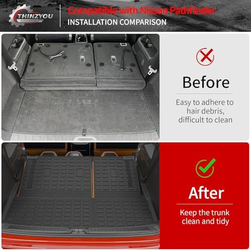 Trunk Mat with Backrest Mat for 2022-2025 2026 Nissan Pathfinder - Image 2