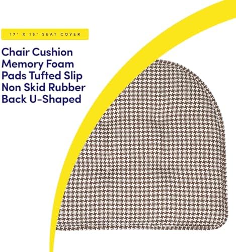 Sweet Home Collection Chair Cushion Memory Foam Pads Tufted Slip Non Skid - Image 3