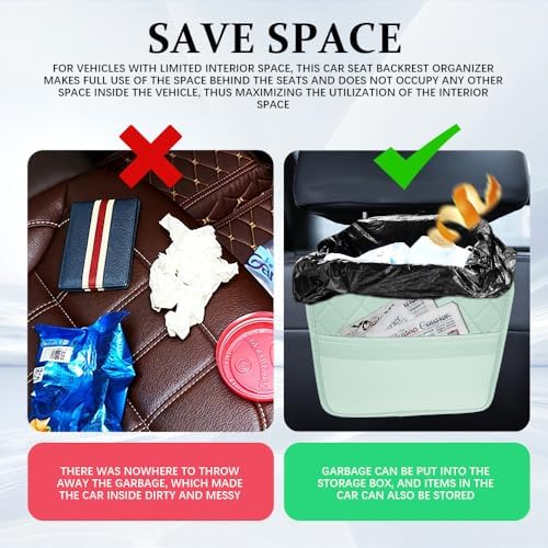 Car Seat Back Organizer, Car Organizers and Storage, Leather Multipurpose - Image 6