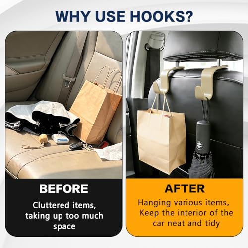 4PCS Car Seat Headrest Hooks, Car Purse Hook, Seat Back Organizer Storage - Image 4