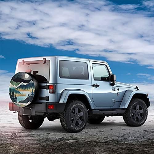 Mountains Nature Scenery Spare Tire Cover Star Lake Landscape Wheel Protectors - Image 3