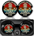 Yonlevres Car Coasters for Cup Holders, Skeleton Skull, 2 Pack by Yonlevres