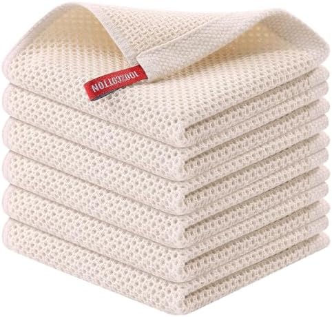 Kitinjoy 100% Cotton Waffle 6-Pack Kitchen Towels by Kitinjoy