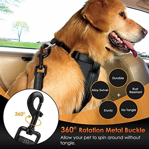 SlowTon Dog Car Seat Belt, 3 in 1 Latch Bar Attachment Dog Safety Seatbelt - Image 4