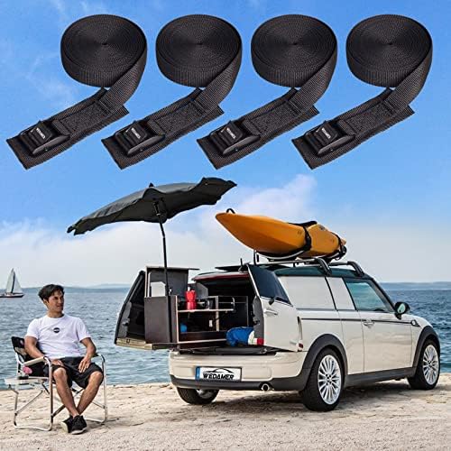 WEDAMER 6 Pack Kayak Tie Down Straps 1" x12Ft Cam Buckle Lashing Straps - Image 6