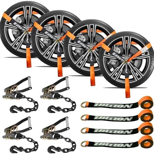 4 Pack Car Tie Down Straps for Trailers by IBITION