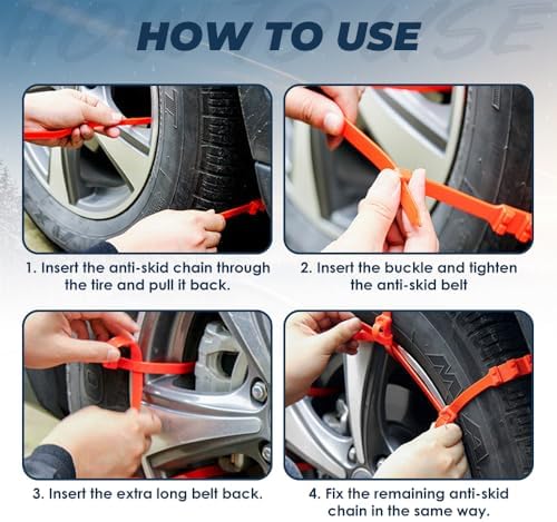 Universal Anti-Skid Snow Tire Chains, 2026 Upgraded Portable Emergency Non-Slip - Image 4