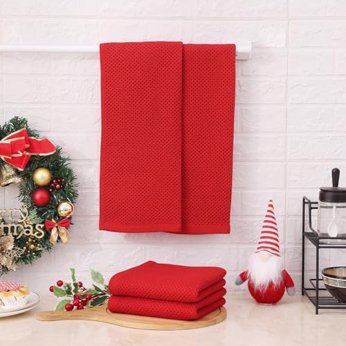 Kitinjoy 100% Cotton Waffle 6-Pack Kitchen Towels - Image 2
