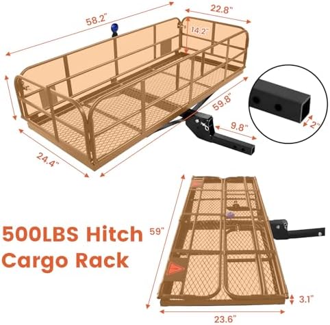 Folding Hitch Mount Cargo Carrier - Image 3