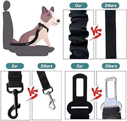 COOYOO Dog Seat Belt, 3 Piece Set Retractable Dog Car Harness Adjustable - Image 4