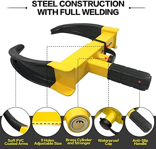 KAYCENTOP Universal Wheel Lock Clamp Anti Theft Trailer Locks Fit Most Vehicles - Image 2