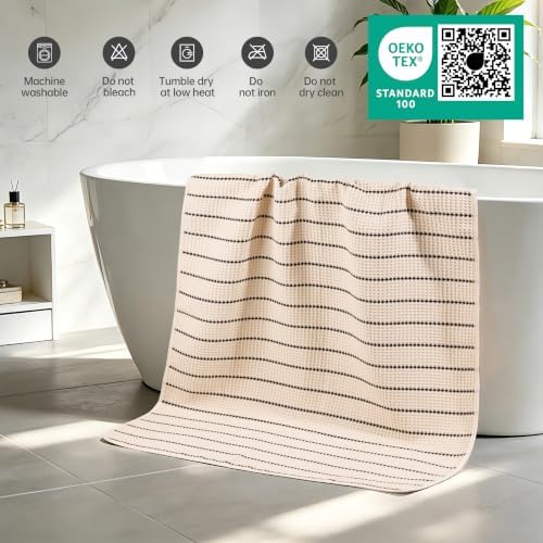 MICROFI New Microfiber Waffle Bath Towels, 2 Pieces, Fast Drying, Lint Free - Image 5