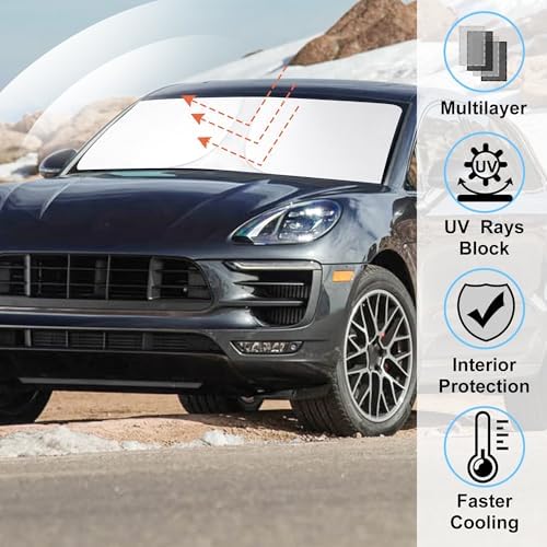 Windshield Sun Shade for 2014-2026 Porsche Macan Accessories - Image 2