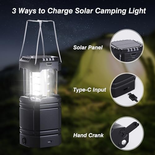 3000mAh Large Capacity Hand Crank Solar Camping Lantern - Image 3