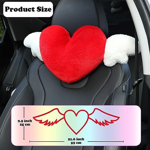2 Pack Heart Shaped Cute Car Headrest Pillow - Image 2