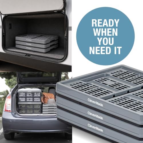 CleverMade Collapsible Utility Crate - 45L - Stone - Image 6
