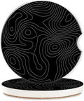 Car Coasters Topographic Cup Holder, 2 Pack Anti Slip Ceramic Car Cup Holder by TUBAMQ