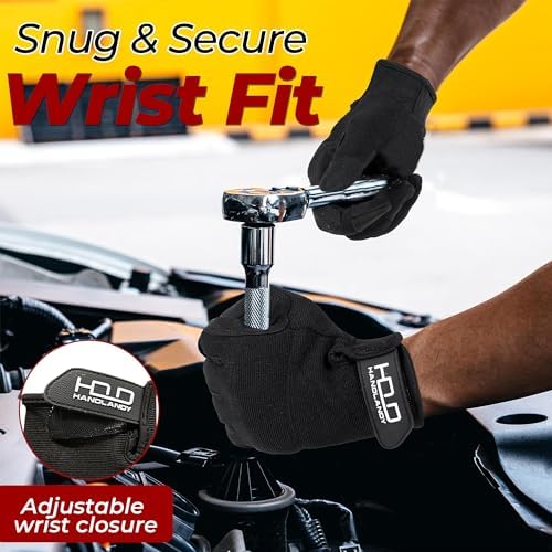 HANDLANDY Work Gloves for Men & Women, Utility Mechanic Working Gloves Touch - Image 5