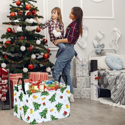 MAIZMZ Xmas Christmas Basket for Kids Gfits Storage Baskets Collapsible Nursery - Image 2