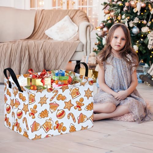 MAIZMZ Christmas Storage Basket, Kids Gifts Empty Baskets Gingerbread Santa - Image 5