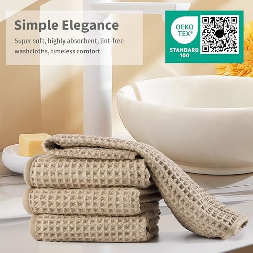 Microfiber Waffle Face Towels, 4 Pieces, Fast Drying, Lint Free 430 GSM - Image 6