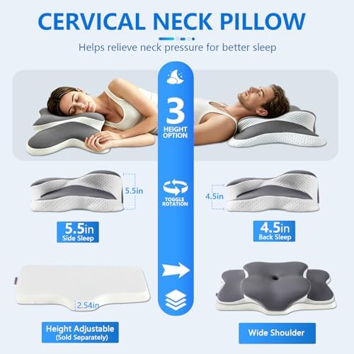 Cervical Neck Pillow for Neck Pain Relief & Side Sleeper | Ergo Pillow for - Image 2