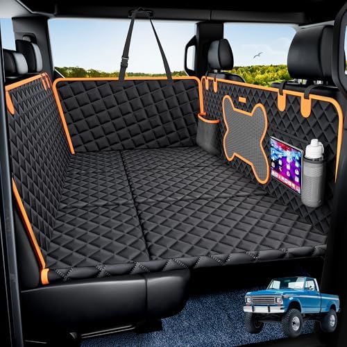 Dog Car Seat Cover for Back Seat Hard Bottom, Truck Rear Seat Extender by Geotick