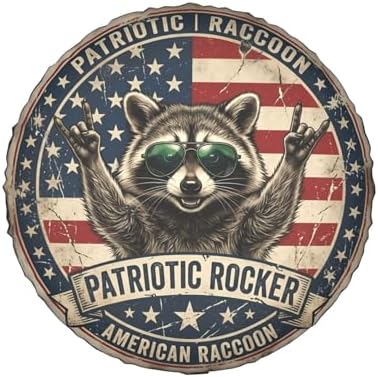 Patriotic Rocker American Raccoon Spare Tire Cover - Image 2