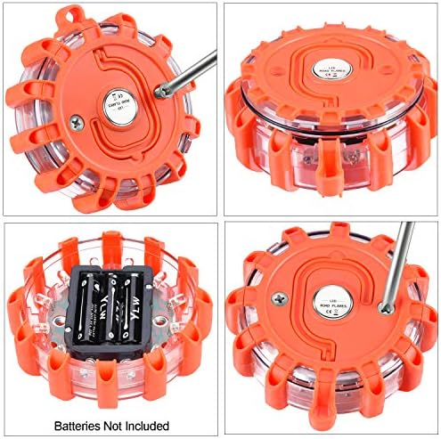 Tobfit 3 Pack LED Road Flares Emergency Lights Roadside Safety Beacon Disc - Image 6