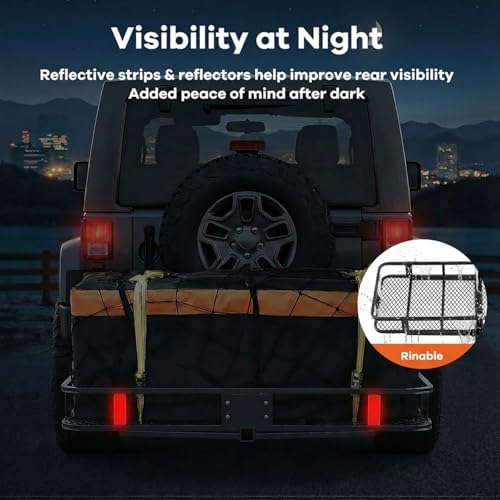 Hitch Cargo Carrier with Waterproof Bag, 500 lb Capacity, Raised Shank - Image 6