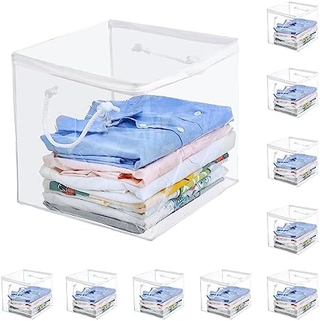 10-Pack Clear Zippered Storage Bags by Remittur