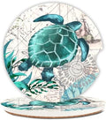 2 Pack Sea Turtles Pattern Absorbent Car Coasters by Unknown