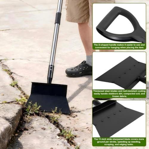 RUTU Garden Flat Shovel with D-Handle, Floor Scraper - Image 3