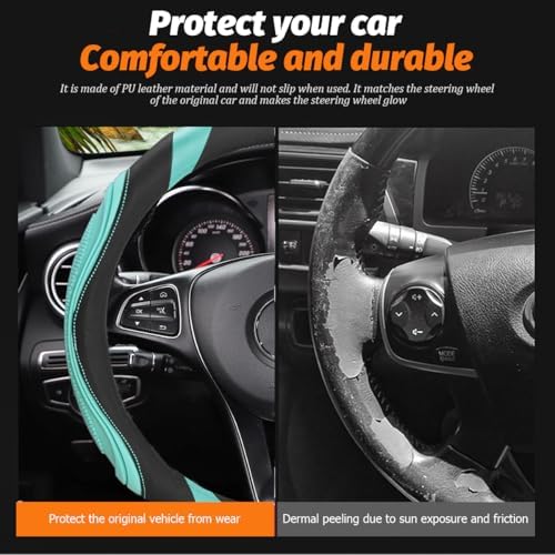 Osilly 15 Inch Artificial Leather Steering Wheel Cover - Image 4
