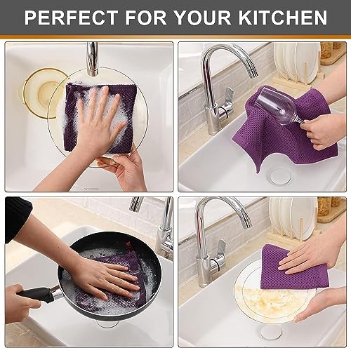 Kitinjoy 100% Cotton Waffle 8-Pack Kitchen Towels - Image 4