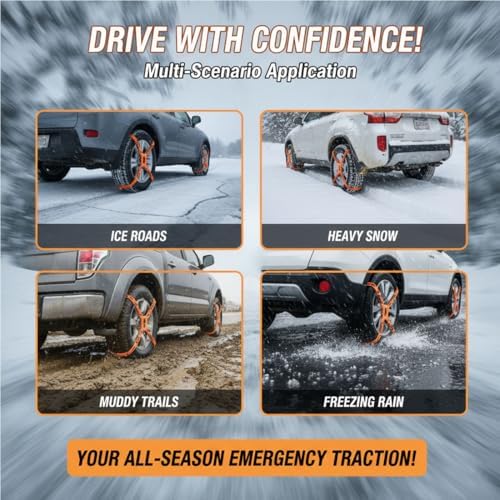 Universal Reusable Anti-skid Nylon Tire Chains, Universal Anti-Skid Snow Tire - Image 5