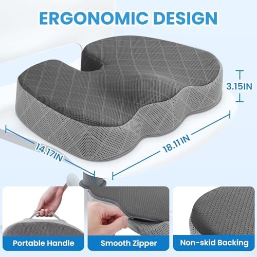 TushGuard Memory Foam Office Chair Seat Cushion - Image 2