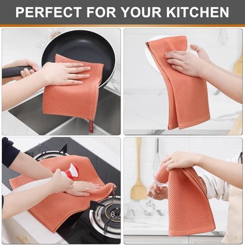 Kitinjoy 100% Cotton Waffle 4-Pack Kitchen Towels - Image 4
