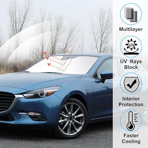 Windshield Sun Shade for 2014-2017 2018 Mazda 3 Accessories - Image 2