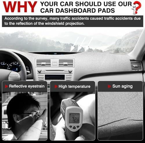 Autorder Dashboard Cover Mat for 2007-2011 Toyota Camry Accessories Dash Cover - Image 2