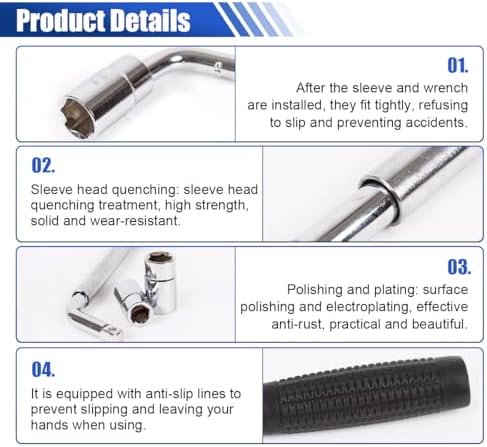 Universal Telescoping Wheel Lug Wrench, Extendable Car Wheel Nut Remover - Image 3