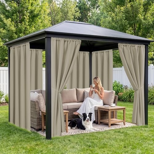Outdoor Curtains for Patio Waterproof, 8 Panels, Rod Pocket - Image 4