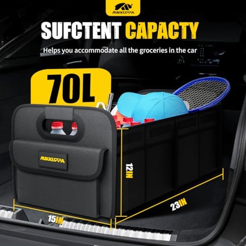 MIKKUPPA Car Trunk Organizer - 70L Foldable Car Storage - Image 2