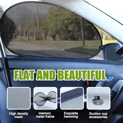 2PCS Car Window Shade, Mesh Car Window Screen Provide Glare and UV Rays - Image 5