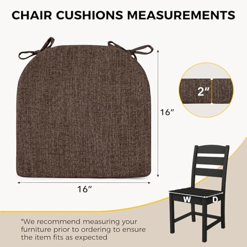 downluxe Indoor Chair Cushions for Dining Chairs, Soft and Comfortable Textured - Image 2